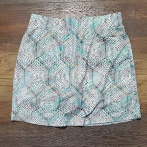 Pebble Beach Green and Blue Mini Pencil Skorts Casual